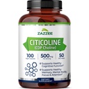 Zazzee Ekstra Genticoline, 500 mg per Serving, 100 Vegan Capsules, CDP Superior CODP Form, 100% Vegetarian dan Farmasi Grade, 50-Day Suppply, All- Natural and None-GMO