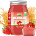 ACEYO (18 OZ) Irish Moss Gel Vegan Strawberry Flavor 102 Vitamin dan Minemins Wild Harowed Non-GMO Defense Booster Digetsy Support