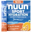 Nuun Sport Electrolyte Powder Packet with Magnesium, Kalsium, Potasium, Klorida, dan Sodium, Paket Hidration for On- TheGo, All Out Orange Flavor, Gluten Free & Vegan, 16 Single Servings