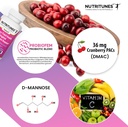 Cranberry Pac dengan suplemen D Mannose untuk Perempuan, Vitamin C dan Women Probiotik Vaginal termasuk Lacleillus dan Bifidobacterium strain untuk Kesehatan Trakta UTH 60 Femani