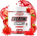 Creatine Gummies for Men & Women - 5g per Serving, Increase Strength, Muscle Gain, Recovery, Endurance - Vegan, Gluten- Free, Low Sugar Creatine Monohydrate Gummies - Strawberry (100 Count)
