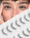 Alami Palsu Eyelains Clear Band Lashes Natural Look Jiocolor Wimpy Mening Demi- Wispies Palsu Lahes 12MM 7 Pairs Wispy Dream (7mm-12mm)