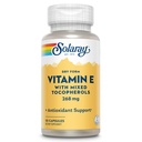 SOLARAY Vitamin E 400 IU (268mg), Formasi Kering dengan Mixed Tocopherols Vitamin E - Antioksidant Suplemen, PMS dan Menopause Dukungan - Jaminan 60-Hari, Lab Verifikasi - 50 Cussules