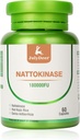 Suplemen Nattokinase 180, 000 FU Whole Bottle 60 Capsules, 6, 000FU 2 Capsules Suplemen Nutrisi Harian Systemic Enzymes Vegetarian Friendly for Carovascular and Circular Support