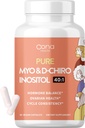 Vegan Myo- Inositol & D-Chiro Inositol Suplement for Women - PCOS Relief, Hormonal Saldo, Dukungan Ovarian, Dukungan Ovulasi - Ideal Rasio 40: 1- 90 Cap - Suplemen Fertilitas untuk Perempuan