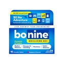 Bonine None-Drowsy for Motion Sickness Relief, Sea Sickness, Car Sickness, Nausea, & Vomiting - Mecklizine HCI 25mg, Travel- Sized - 16ct Raspberry Chewable Tablets (Packaging May Vary)