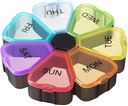 Weekly Pill Organizer 7 Day, Kotak Obat Harian Besar Portable, Mudah Dibuka, BPA Free Travel Case Reminder for Medication Discenser Vitamin Fish Oil Suplemen DHA Hoder