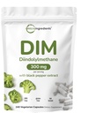DiM Active Suplement, DIM 300mg, 240 Veggie Capsules (8-Month Supply), 2 in 1 Formula, Estrogen Metabolisme, Premium DiM- Plus Brokoli Ekstment Dengan Black Pepper untuk Absorpsi