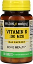 Mason Vitamin Vitamin K 100 mcg Tablet, 100-Count Bottles