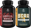 Bundle of Extra Power Test Booster for Men and Branch Chain Acids Suplement - - Natural Energy Suplemen Energi untuk Pria dengan Kambing Horny Weed - Post Workout Muscle Recovery and Muscle Growth Support