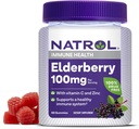 Natrol Elderberry 100mg Gummies for Immune Health Support, 60 Berry- Flavored Gummies, 30 Day Supply