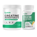 Cretine Monohydrate Powder 500 Grams & Creatine Kapsules, Suplemen Creatonized Murni Creatine untuk Pembangunan Muscle, Pra & Post Workout Creatine Powder, Non-GMO, Unflamitored