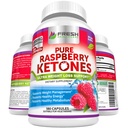 FRESH HEALTHCARE Pure 100% Raspberry Ketones Max 100mg Per Serving - 3 Bulan Pasokan Non GMO - Advanced Wliss Dukungan - 180 Capsules