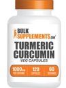 BulkSuplements.com Turmeric Extract Capsules - Turmeric Suplement, Turmeric Curcumin Suplemen 100m - Gluten Bebas, 120 Veg Capsules (Paket 1)