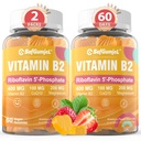 Vitamin B2 Gummies 124; Riboflavin 400mg untuk Orang Dewasa dan Anak-anak 124; dengan Magnesium & CoQ10 untuk Energi & Migraine Relief 124; Sugar Free B2 Vitamin VIT B 124; Non GMO, Vegan, 120 Counts