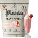 Ambrosia Planta - Premium Plant - berbasis Protein 124. Vegan & Keto Friendly 124; Gourmet Flavors 126; No Bloating or stomach Upset 124; Gluten & Soy Free 124; No Added Sugar 14; 25 Servings 4; Strawberry Ice Cream