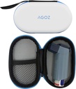 AGOZ Asthma Inhaler Travel Bag Case for Children and Adults - Protect Medical Pouch Hoolder Cover with Zipper Cloure and Wrist Strap (White)