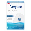 Nexcare Tegaderm Waterproof Transparent Dressing, Dirtproof, Germproof, Provides Protection To Minor Burns, Scrapes, Cuts, Oblers And Abrasions, 2.375 x 2.75 in, 8 Count