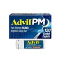Advil PM Reliever dan Nighttime Sleep Aid, Ibuprofen for Pain Relief dan Diphenhydramine Citrate for a Sleep Aid - 120 Caplets Coated and Pain Reliever and Fever Reducer, 10 Count Tablets