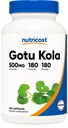 Nutricost Gotu 500 MG, 180 Capsules - Vegetarian Capsules, Gluten Free, Non- GMO