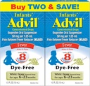 Advil Infants 'Fever Reducer / Pain Reliever Dye- Free, 50mg Ibuprofen concentracted Drops (White Grape Flavor, 0.5 fs. oz. Botol, Kemas 2)