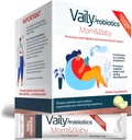 Vaily Mom & Baby Probiotic - Post & Prenatal Vitamin Progetic Powder for Women - Strengthens Immune System & Digetile Health, Healthy Baby Skin - Esensial Prenatal, Easy Diatles - 30 Sticks