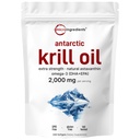 Mikro Ingrediens Antartika Krill Oil Suplemen, 2.000mg Per Serving, 240 Softgels, Triple Power, Kaya dalam Omega- 3s EPA, DHA & Natural Astaxanthin, Mempersiapkan Sistem Immune & Brain Health