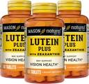 Mashon Natural Lutein Plus dengan Hobxanthin, Tambahan Dukungan Kesehatan & Vision, Vitamin A, C, E, Zinc & Copper, 60 Tablet (Paket 3)