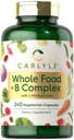 Carlyle Vitamin B Complex Whole Foods Blend 124; 240 Capsules 124; Daily Multivitamin untuk Pria dan Wanita: