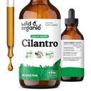 Wild & Organic Cilantro Tincture - Herbal Detox Drops with Cilantro Extract - Liquid Coriander Supplement - Vegan, Sugar & Alcohol- Free Drops - 4 fid oz