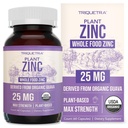 Zinc Organik 25 mg 124; Whole Food Zinc Suplemen 124; Berasal dari Buah Organik, Elemental Zinc - Air Diekstrak, Vegan, GMO-Free - Escally Mineral, Antioksidant, Imune Dukungan, Skin - 60 Servis
