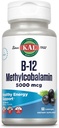 KAL Vitamin B-12 Methylcobalamin Lozenges 5000mcg, Healthy Energy, Metabolisme, Nerve & Red Blood Support, Optimal Acai Flavor, Vegan, Sugar Free, 60 Servings, 60 Lozenges