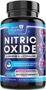 Ekstra Kekuatan Nitric Oxide Booster 3000mg - 3X L-Araginine AKG & HCI + L-Citrulline Malate - Best Muscle Supplemen Nitric - Natural Energy, Heart Health Support Botol AS - 60 Capsules