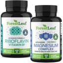 ForestLeaf Riboflavin & Magnesium Migraine Suplement - Riboflavin 400mg for Headache Relief - Ultimate Magnesium Bundle dengan B2 Vitamin 400mg untuk Headache Migraine Relief Capsules