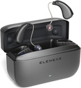 Alfa Hearing Aids, Al Noise Cancellation OTC Hearing Aids for Seniors & Adulants, Super Clear Sound, Lost-Lasting Battery Diaktifkan Rechargable Aid, 4 Modes, Metalic Dark Grey