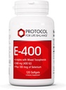 Protokol E-400 268 (400 IU) - Vitamin E Softgeels - Antioksidants Suplemen dengan Selenium - d-Alpha dengan Mixed Tocopheriol - Dairy Free & Halal - 120 Softgeels