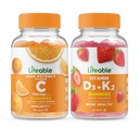 Lifeable Vitamin C 750mg + Vitamin D3 + Vitamin K2, Gummies Bundle - Tasting Besar, Tambahan Vitamin, Gluten Bebas, GMO Bebas, Gummy Chewable