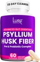 Lure Essentials Psyllium Husk Capsules untuk Colon Cleanse - Prebiotic and Probiotic Fiber