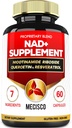 NAD + Tambahan dengan Nicotinamide Riboside w / Quercetin, Resveratrol, Turmeric, Rhodiola Rosea, Astragalus - 60 Count