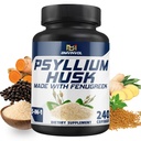 BMVINVOL Psyllium Husk Capsules Fiber Suplement dengan Fenogreek, Turmeric, Ginger, Black Pepper - Dukungan Sistem Digetical, Kesehatan Intestinal - 240 Hitung untuk 4 Pasokan Bulan