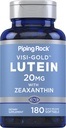 Piping Rock Lutein dan Suplemen Hobxanthin: 124; 20mg 124; 180 Softgels 124; dari Marigold Extract 126; Non-GMO, Gluten Free