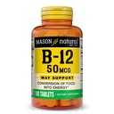 Maston Natural Vitamin B12 50 mcg dengan Kalsium, 100-Day Supplemen Dietary untuk mendukung Tingkat Energi Alam, 100 Tablet (Paket 1)