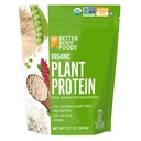 BetterBody Foods Organic Plant Based Protein Powder, 16g of Protein 24% DV, Vegan, Lower Net Carbs, Gluten Free, No Sugar Added, Soy Free, Non-GMO, 12.7 Ounces