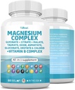 60 Count Magnesium Complex 2285mg dengan Magnesium Glycinate Citrate Malate Oxide Aspartate Gluconate Ospin & Mag Chloride, Zinc Copper Manganese & Vitamin C B1 B2 B6 B12 Complex USA