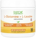 Super Nutrition L- Glutamine + L- Leucine, Unflashored, 15.87 oz (450 g)