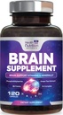 Suplemen Memori Otak - 3X Kekuatan Nootropics untuk Konsentrasi, Kejelasan & Fokus Dukungan - Vitamin Kesehatan Otak dengan Bacopa, Phoshatidyserine & DMAE, Brain Booster, 120 Kapsul