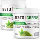 (2 Paket) Testo Greens Powder - Testo Greens, TethoGreens Powder, TethoGreens, TesoGreens Advanced Formula, Testo Greens All Natural Formula, Tethogreens Powder Revider, 60 Bulan