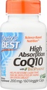 Docter 's Best High Absorpsi CoQ10 Vegetable Capsules, 200 mg, 60 Count