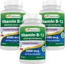 Terbaik Vitamin B-12 sebagai Methylcobalamin (Metil B12), 6000 mcg 120 Tablet Sublingual (120 Cacah (Paket 3))